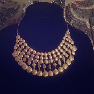 Gold tone lucky brand statement necklace